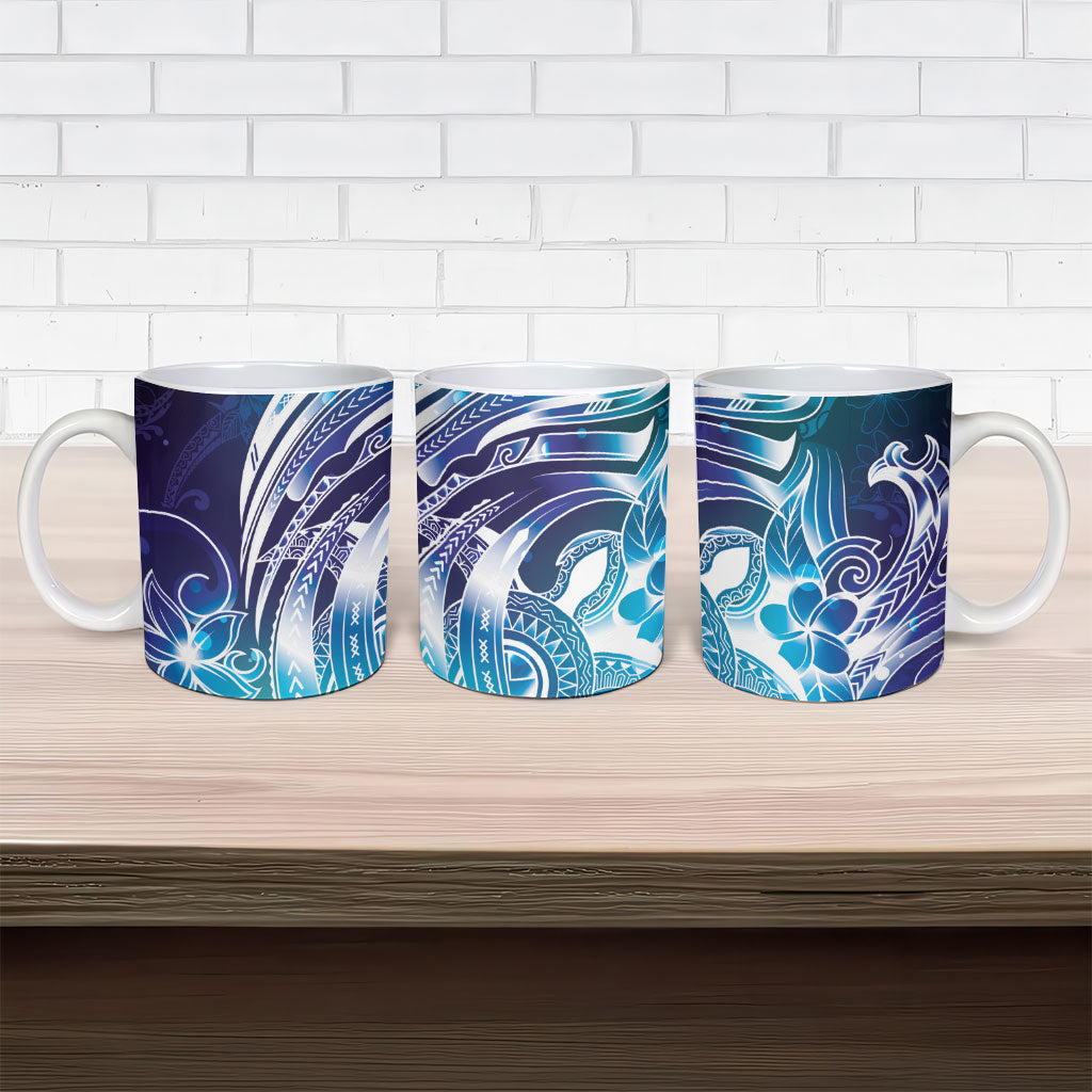 Aloha Hawaii Turtle Ceramic Mug Teal Purple Ribbon