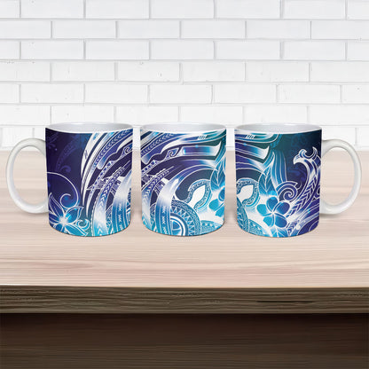 Aloha Hawaii Turtle Ceramic Mug Teal Purple Ribbon