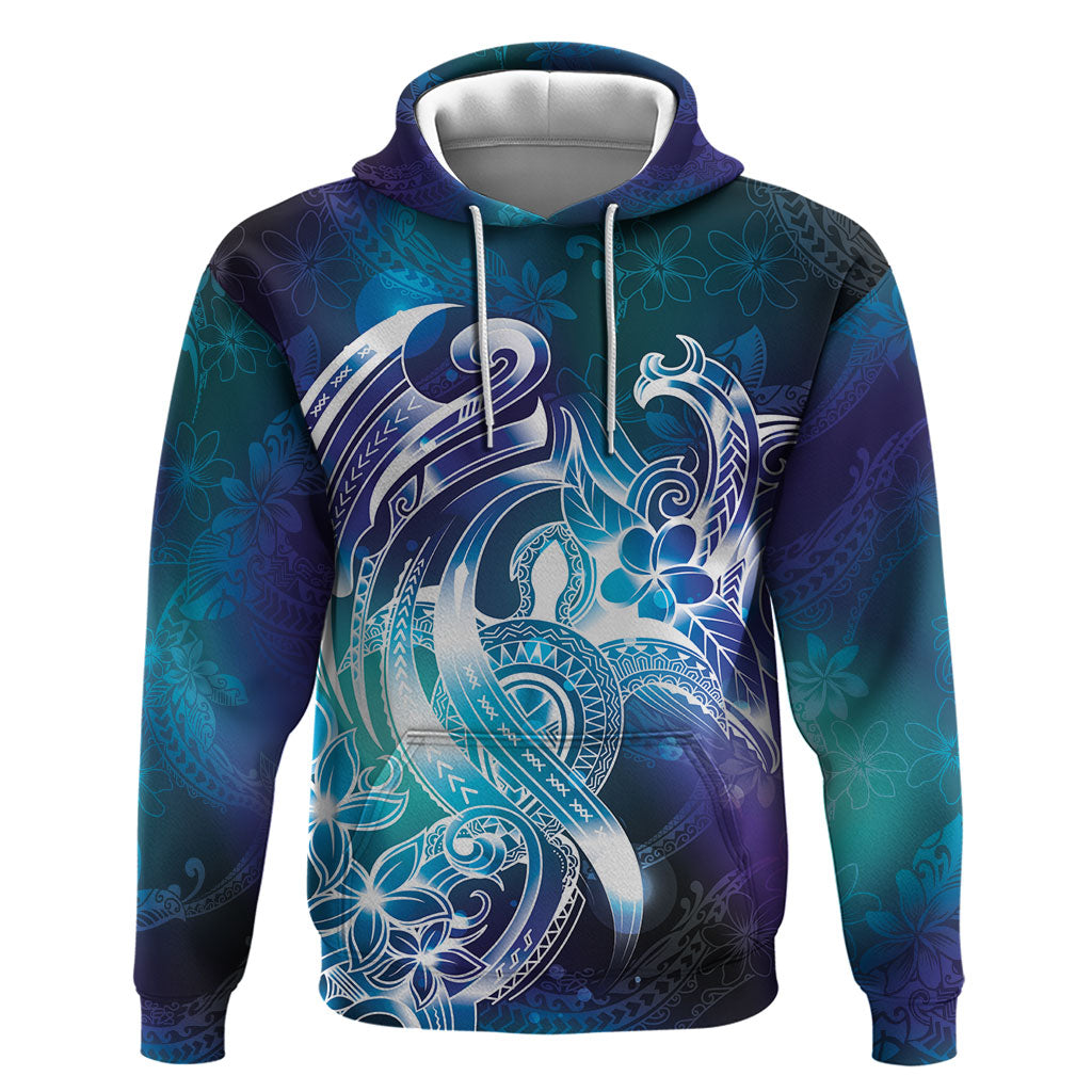 Aloha Hawaii Turtle Hoodie Teal Purple Ribbon