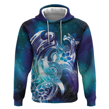 Aloha Hawaii Turtle Hoodie Teal Purple Ribbon