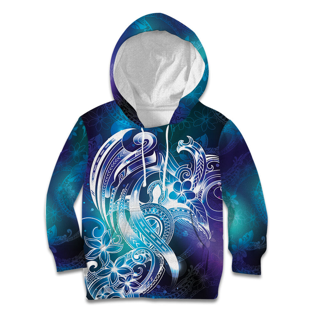 Aloha Hawaii Turtle Kid Hoodie Teal Purple Ribbon