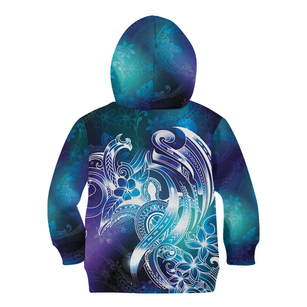 Aloha Hawaii Turtle Kid Hoodie Teal Purple Ribbon