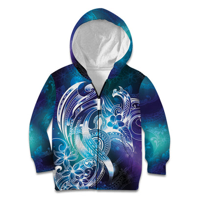 Aloha Hawaii Turtle Kid Hoodie Teal Purple Ribbon