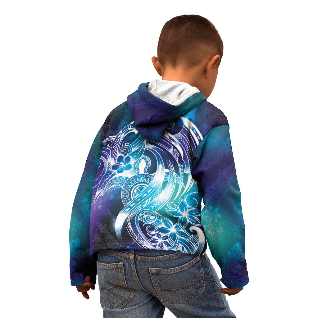 Aloha Hawaii Turtle Kid Hoodie Teal Purple Ribbon