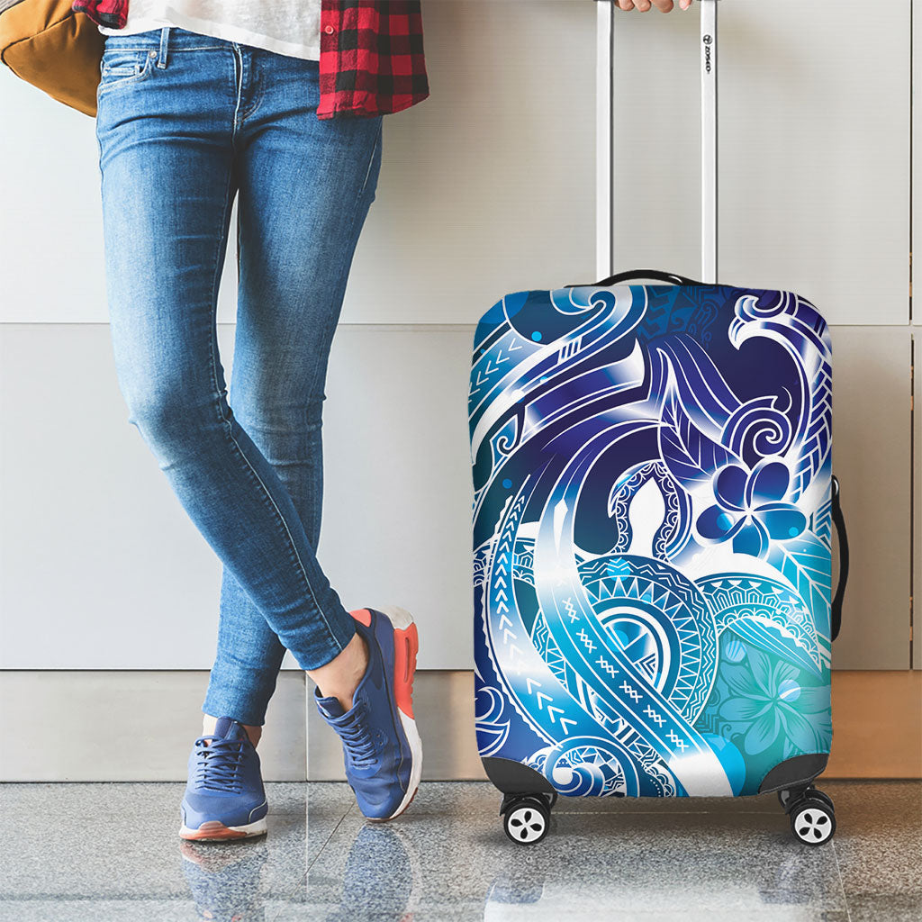 Aloha Hawaii Turtle Luggage Cover Teal Purple Ribbon