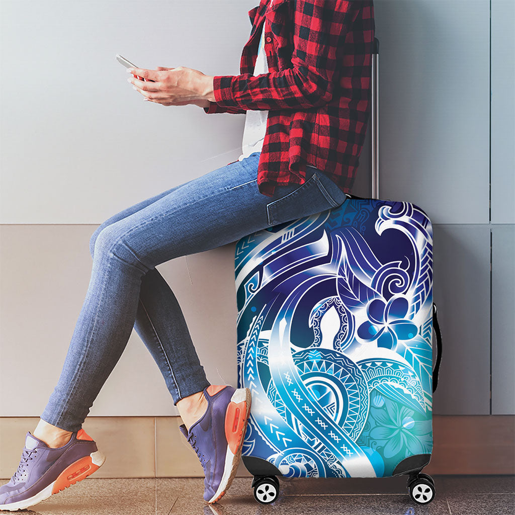 Aloha Hawaii Turtle Luggage Cover Teal Purple Ribbon