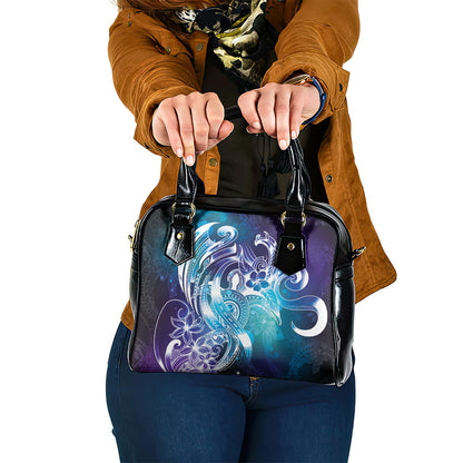 Aloha Hawaii Turtle Shoulder Handbag Teal Purple Ribbon