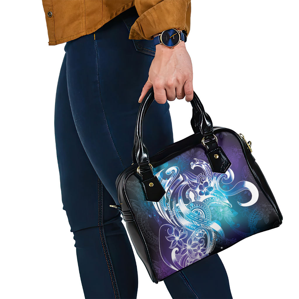 Aloha Hawaii Turtle Shoulder Handbag Teal Purple Ribbon