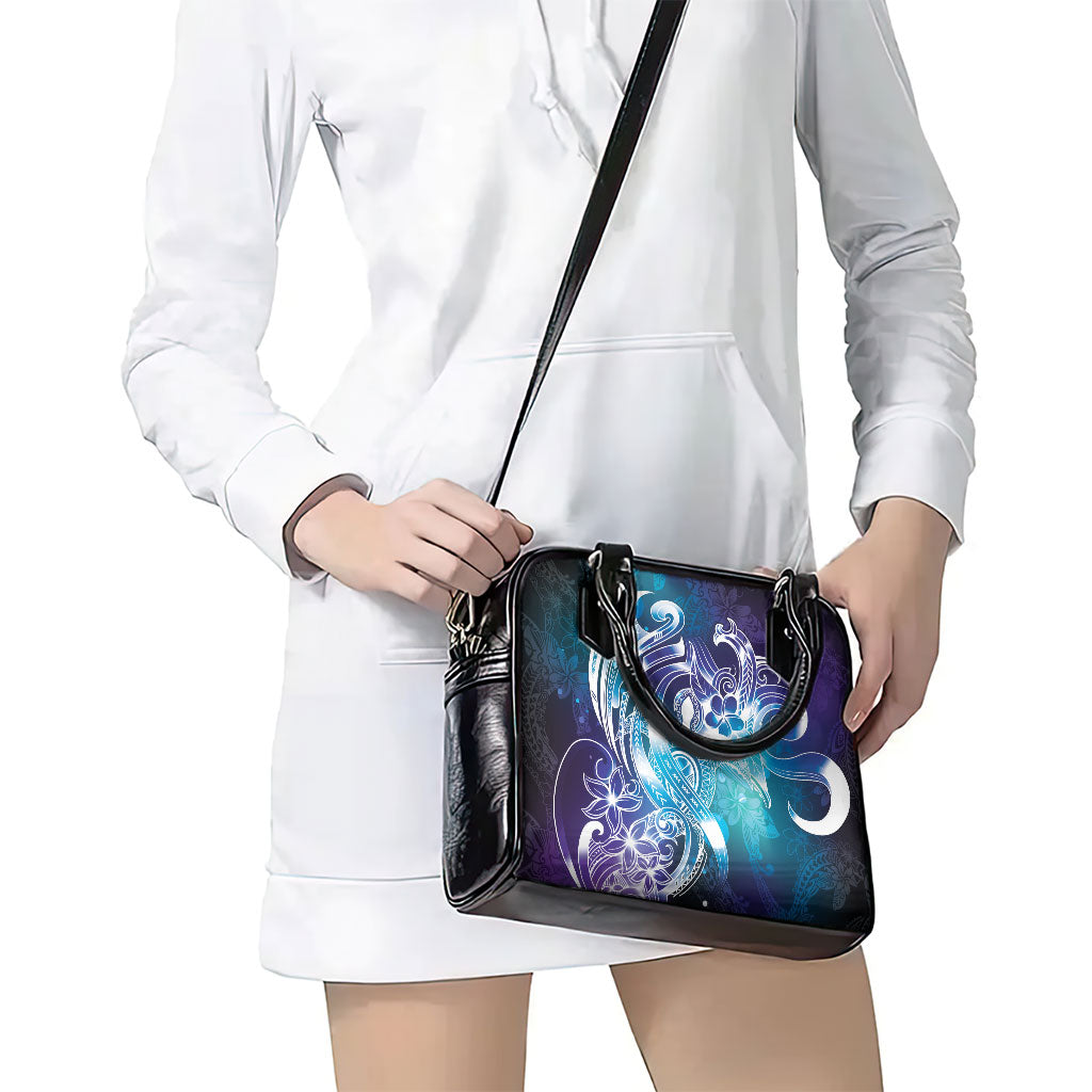 Aloha Hawaii Turtle Shoulder Handbag Teal Purple Ribbon