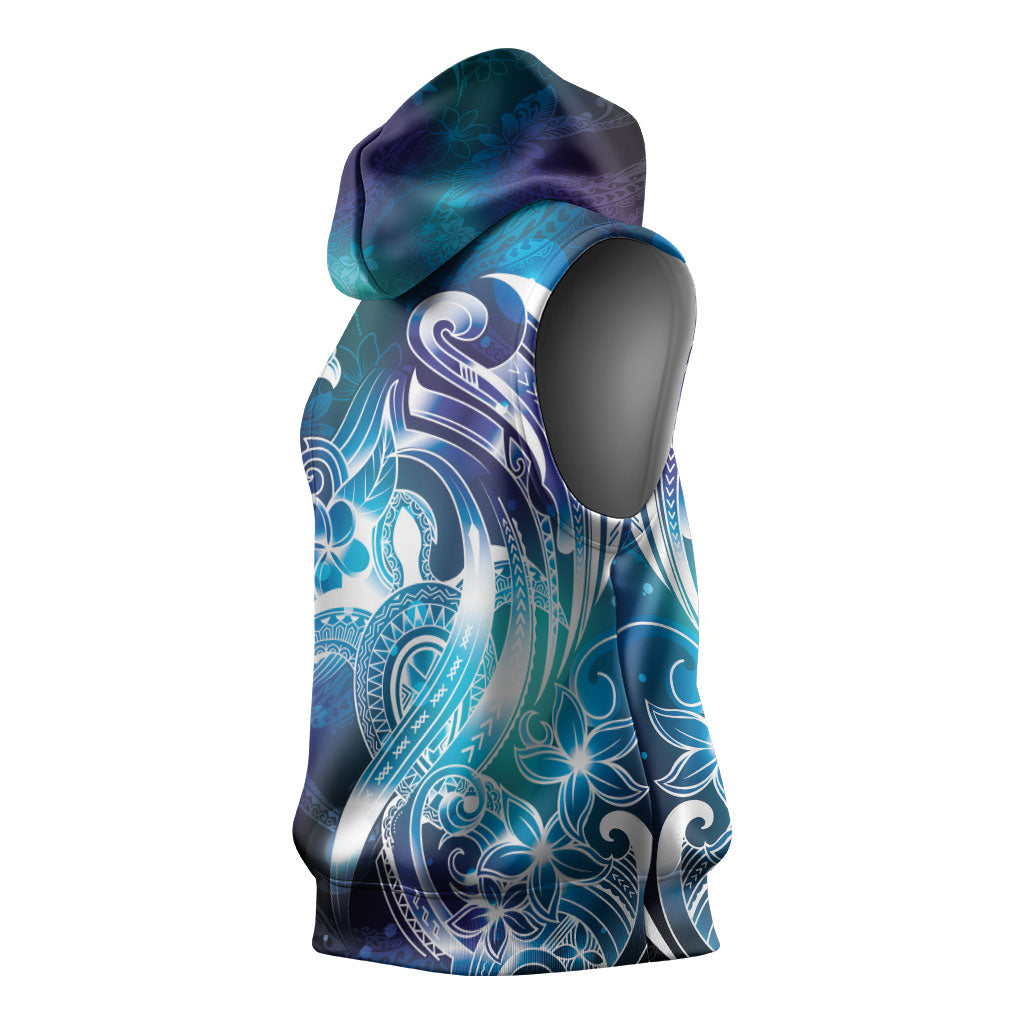 Aloha Hawaii Turtle Sleeveless Hoodie Teal Purple Ribbon
