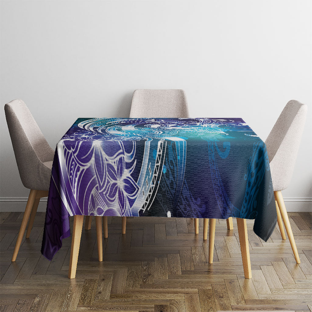 Aloha Hawaii Turtle Tablecloth Teal Purple Ribbon
