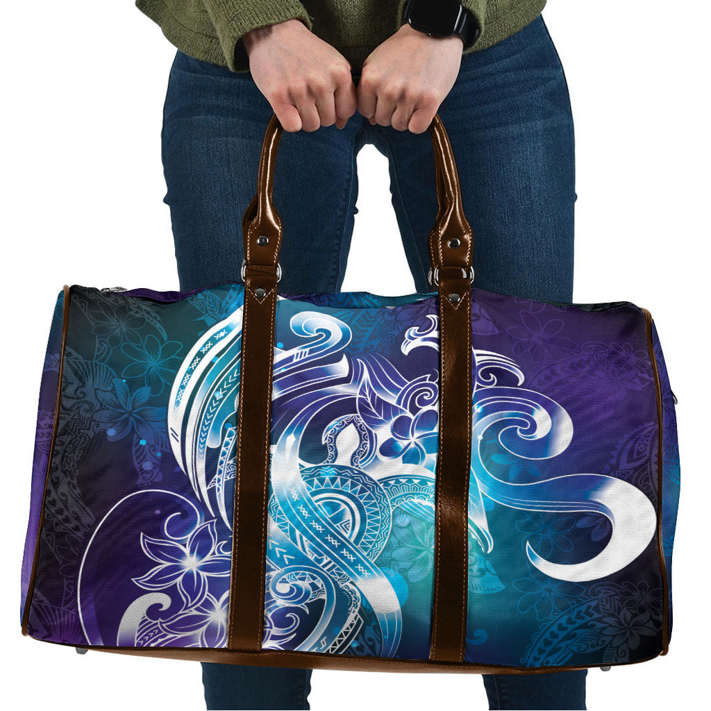Aloha Hawaii Turtle Travel Bag Teal Purple Ribbon