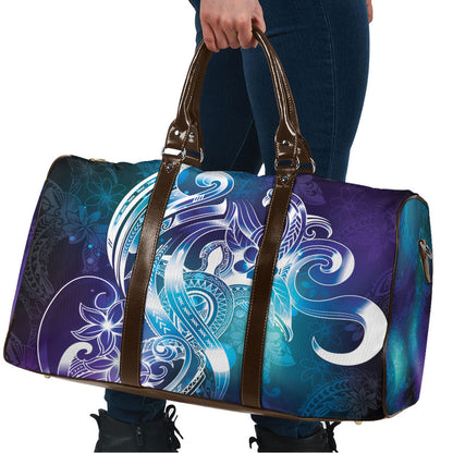 Aloha Hawaii Turtle Travel Bag Teal Purple Ribbon