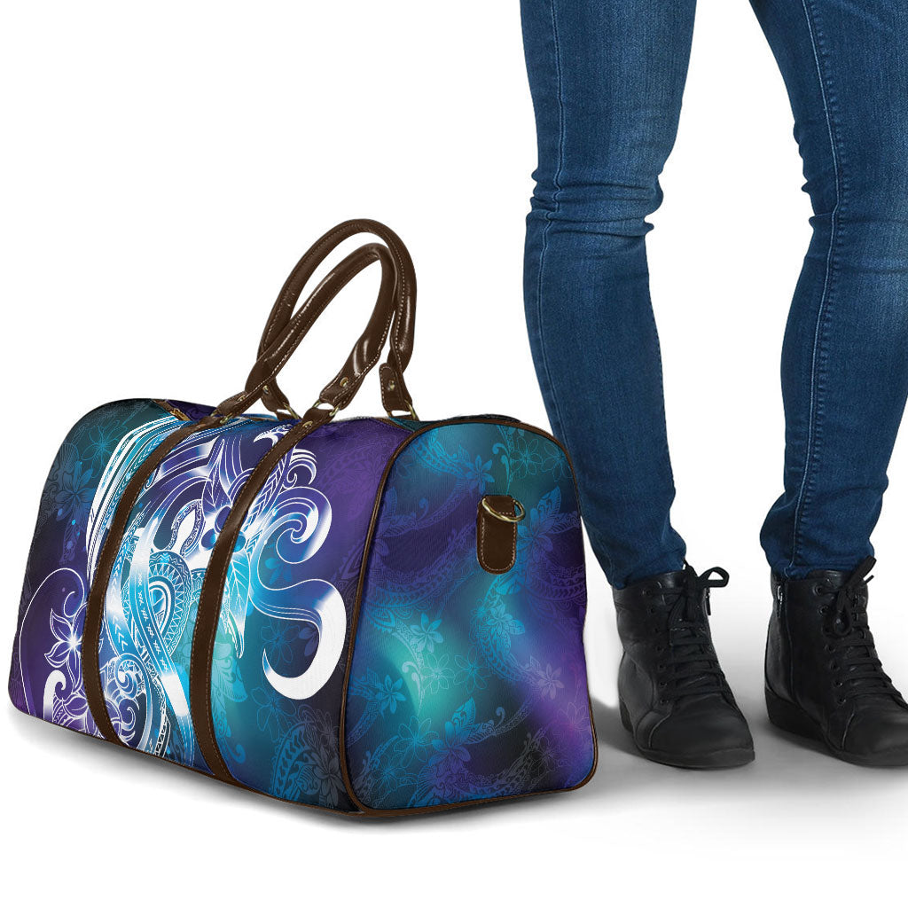 Aloha Hawaii Turtle Travel Bag Teal Purple Ribbon