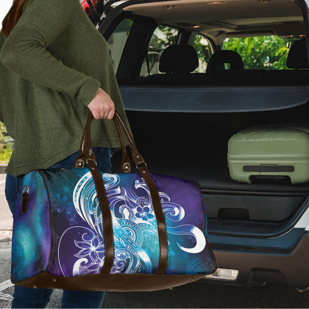 Aloha Hawaii Turtle Travel Bag Teal Purple Ribbon
