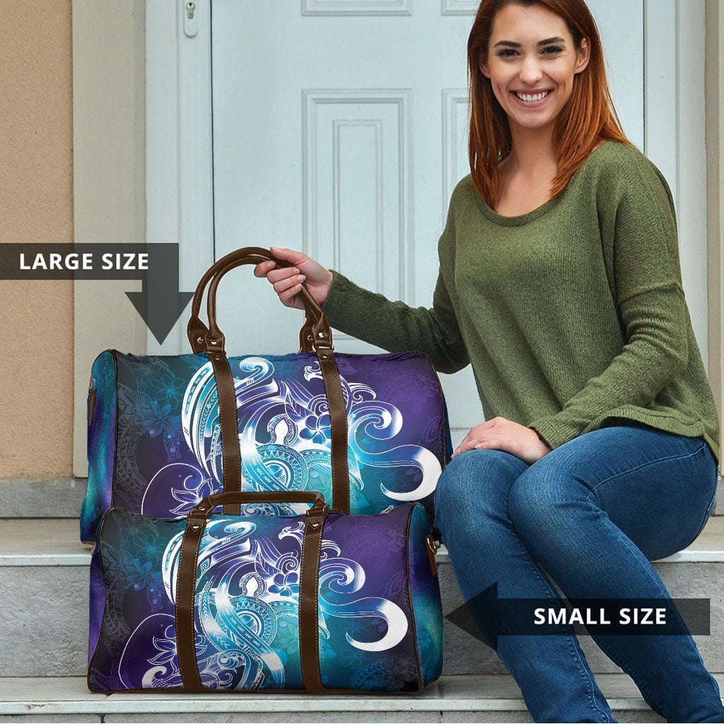 Aloha Hawaii Turtle Travel Bag Teal Purple Ribbon