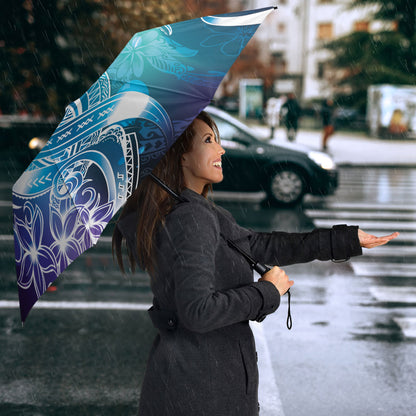 Aloha Hawaii Turtle Umbrella Teal Purple Ribbon