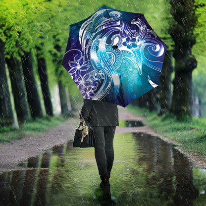 Aloha Hawaii Turtle Umbrella Teal Purple Ribbon