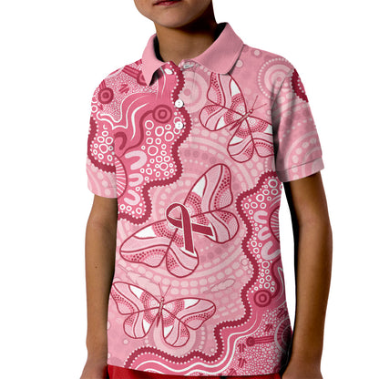 Australia Indigenous Mother's Day Kid Polo Shirt Breast Cancer Survivor