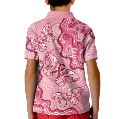 Australia Indigenous Mother's Day Kid Polo Shirt Breast Cancer Survivor