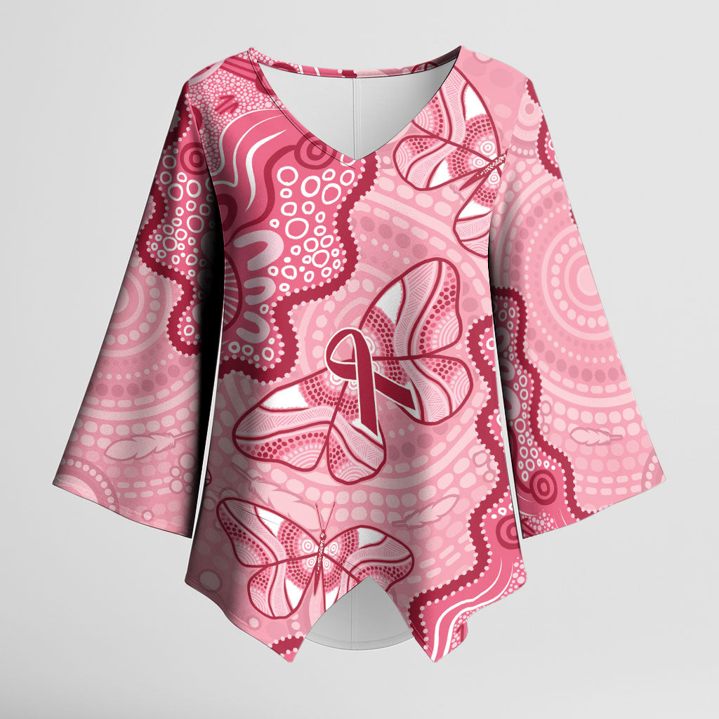 Australia Indigenous Mother's Day Kimono Sleeve Blouse Breast Cancer Survivor