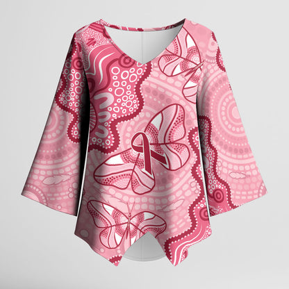 Australia Indigenous Mother's Day Kimono Sleeve Blouse Breast Cancer Survivor