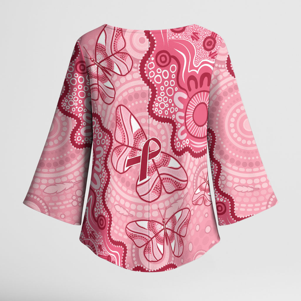 Australia Indigenous Mother's Day Kimono Sleeve Blouse Breast Cancer Survivor