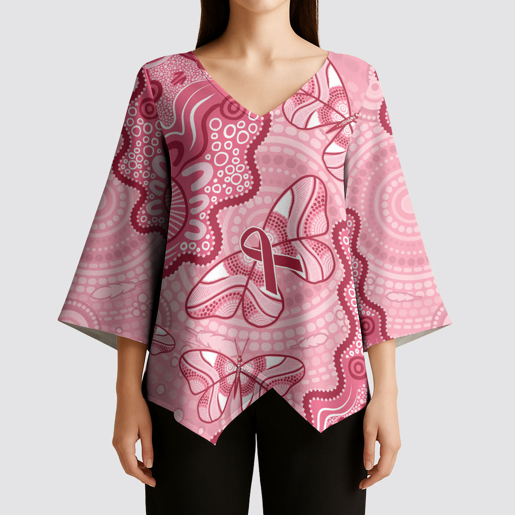Australia Indigenous Mother's Day Kimono Sleeve Blouse Breast Cancer Survivor