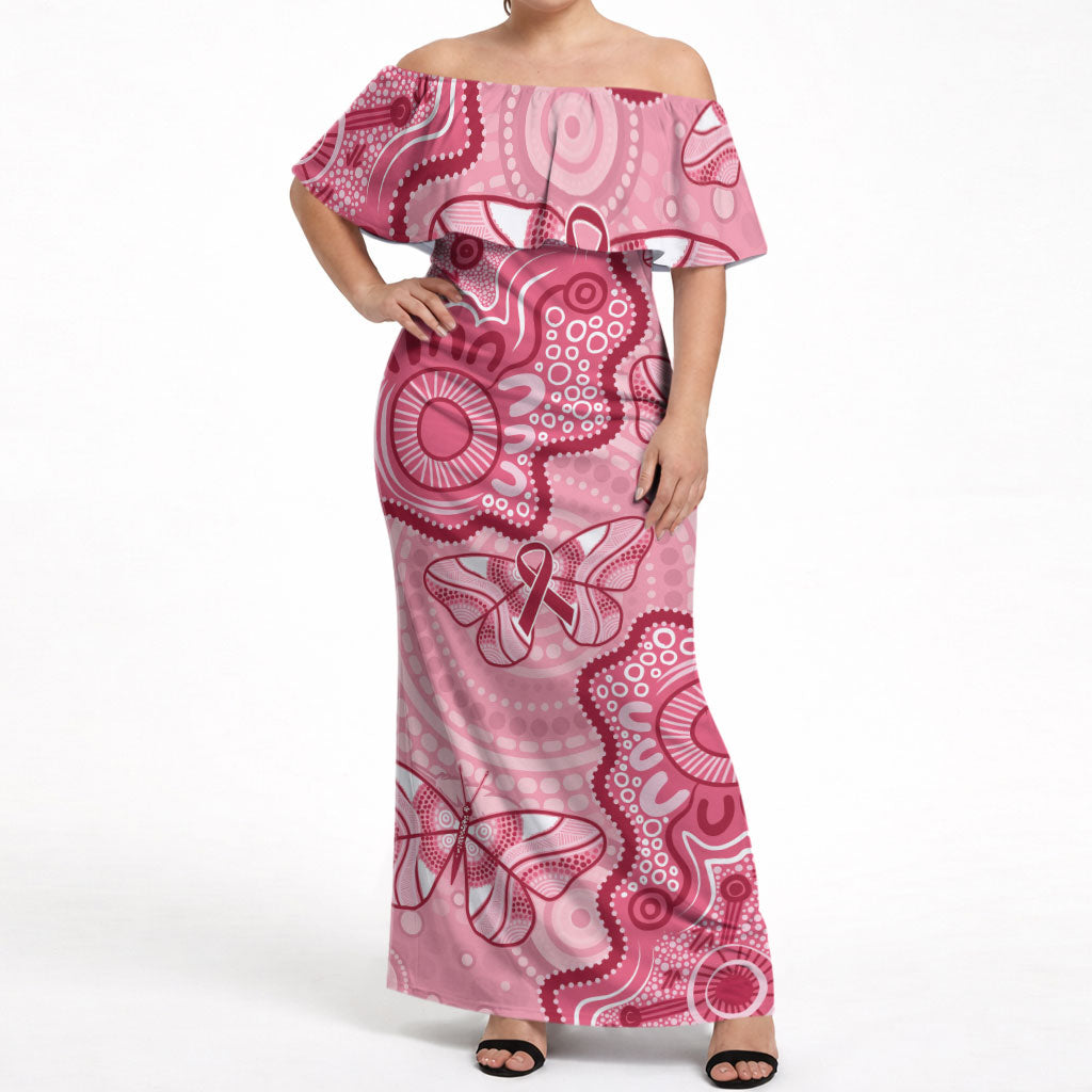 Australia Indigenous Mother's Day Off Shoulder Maxi Dress Breast Cancer Survivor