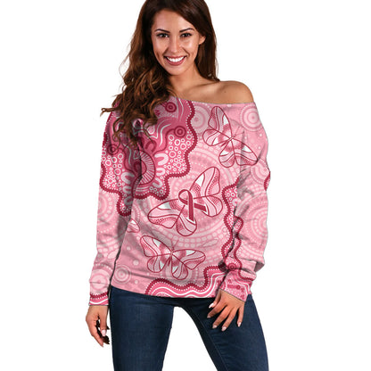 Australia Indigenous Mother's Day Off Shoulder Sweater Breast Cancer Survivor
