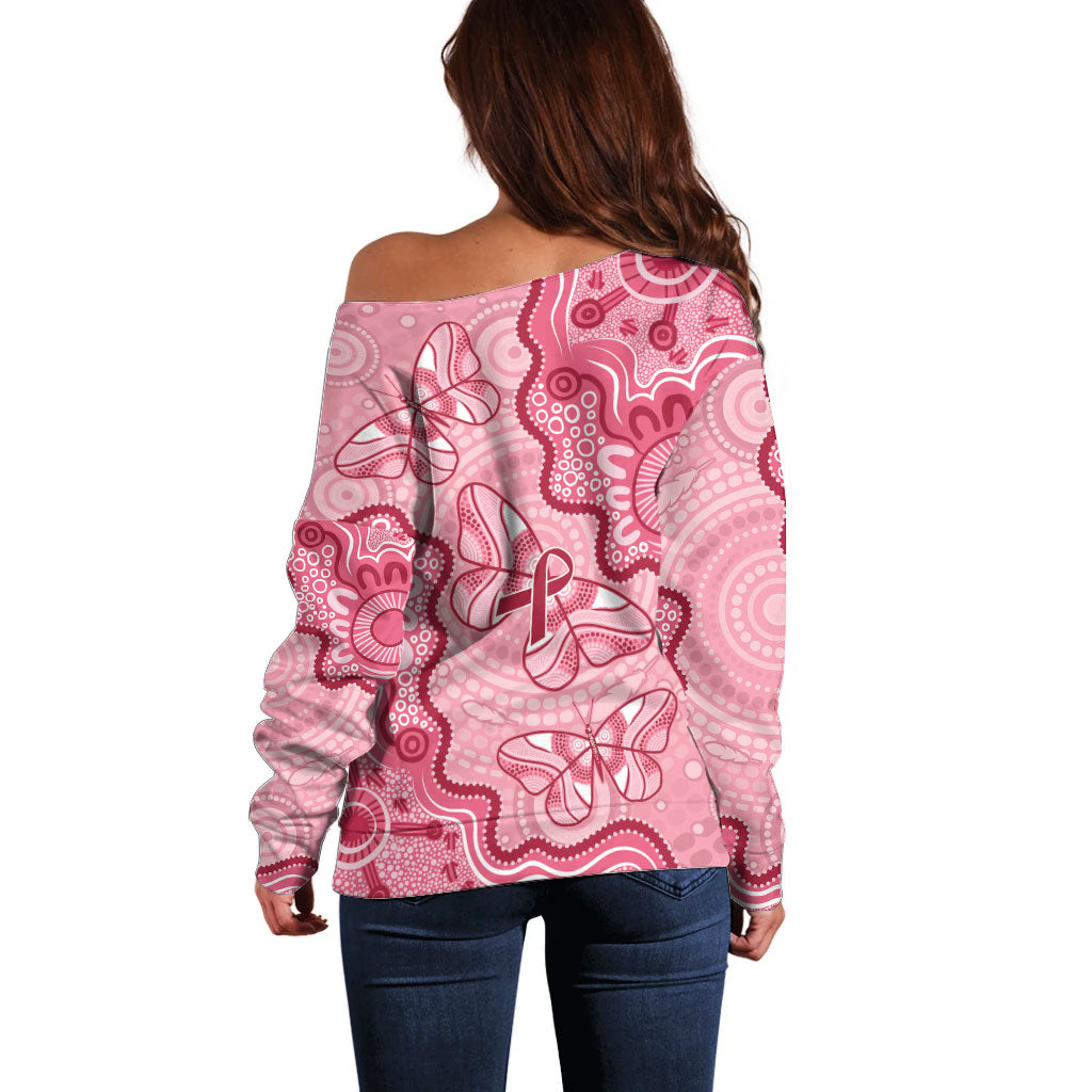 Australia Indigenous Mother's Day Off Shoulder Sweater Breast Cancer Survivor