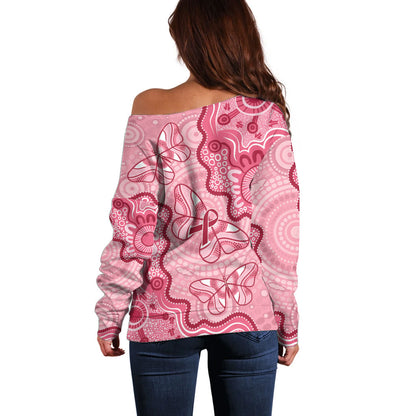 Australia Indigenous Mother's Day Off Shoulder Sweater Breast Cancer Survivor