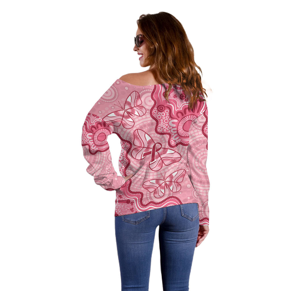 Australia Indigenous Mother's Day Off Shoulder Sweater Breast Cancer Survivor
