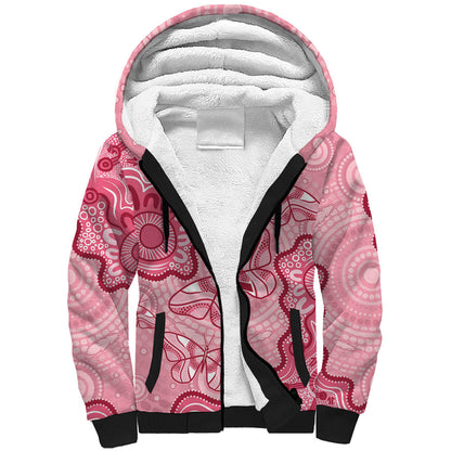 Australia Indigenous Mother's Day Sherpa Hoodie Breast Cancer Survivor