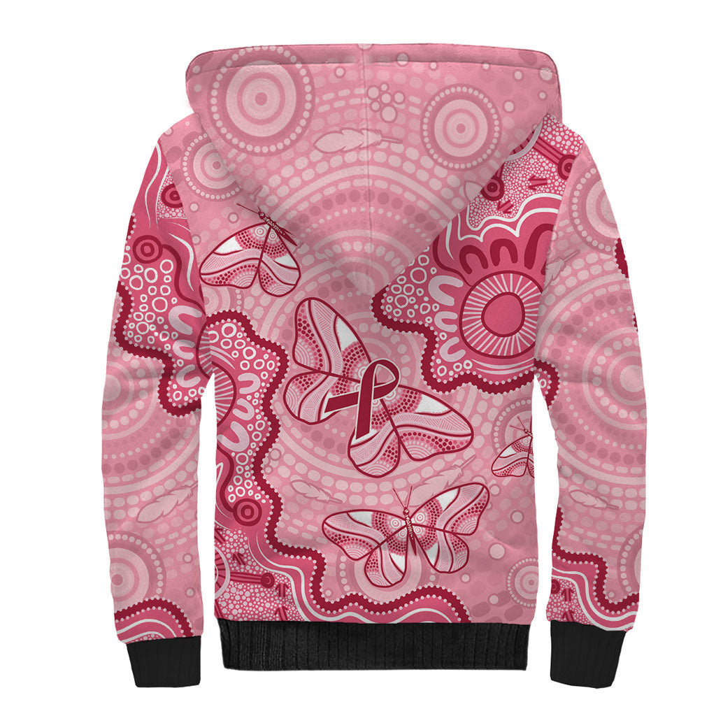 Australia Indigenous Mother's Day Sherpa Hoodie Breast Cancer Survivor