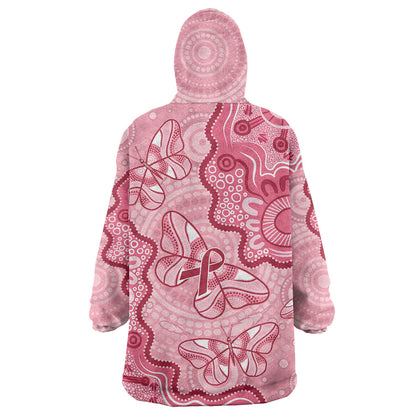 Australia Indigenous Mother's Day Wearable Blanket Hoodie Breast Cancer Survivor
