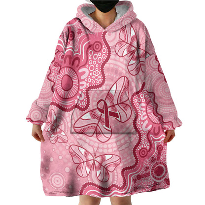 Australia Indigenous Mother's Day Wearable Blanket Hoodie Breast Cancer Survivor