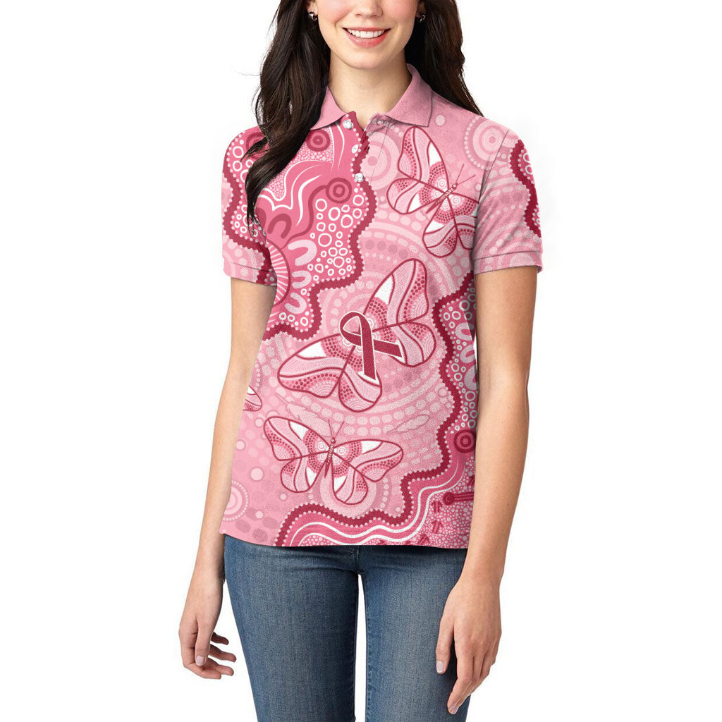 Australia Indigenous Mother's Day Women Polo Shirt Breast Cancer Survivor