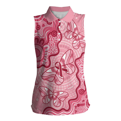 Australia Indigenous Mother's Day Women Sleeveless Polo Shirt Breast Cancer Survivor