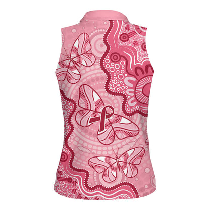 Australia Indigenous Mother's Day Women Sleeveless Polo Shirt Breast Cancer Survivor