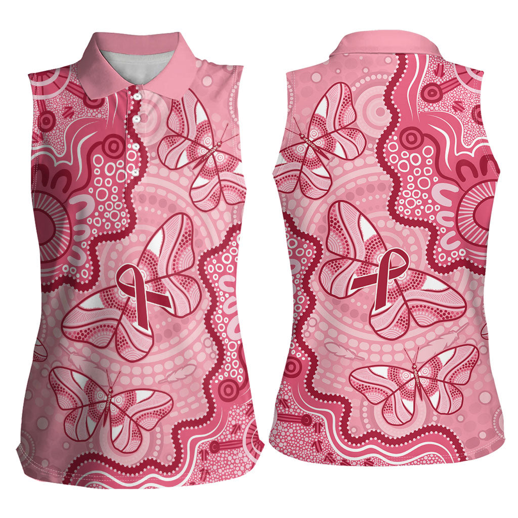 Australia Indigenous Mother's Day Women Sleeveless Polo Shirt Breast Cancer Survivor