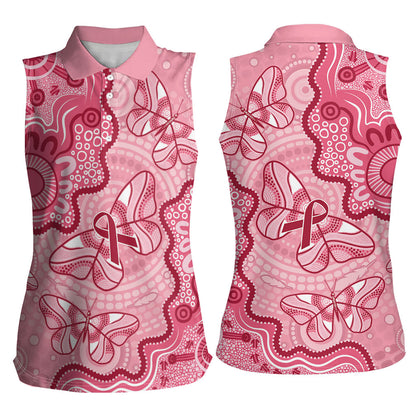 Australia Indigenous Mother's Day Women Sleeveless Polo Shirt Breast Cancer Survivor