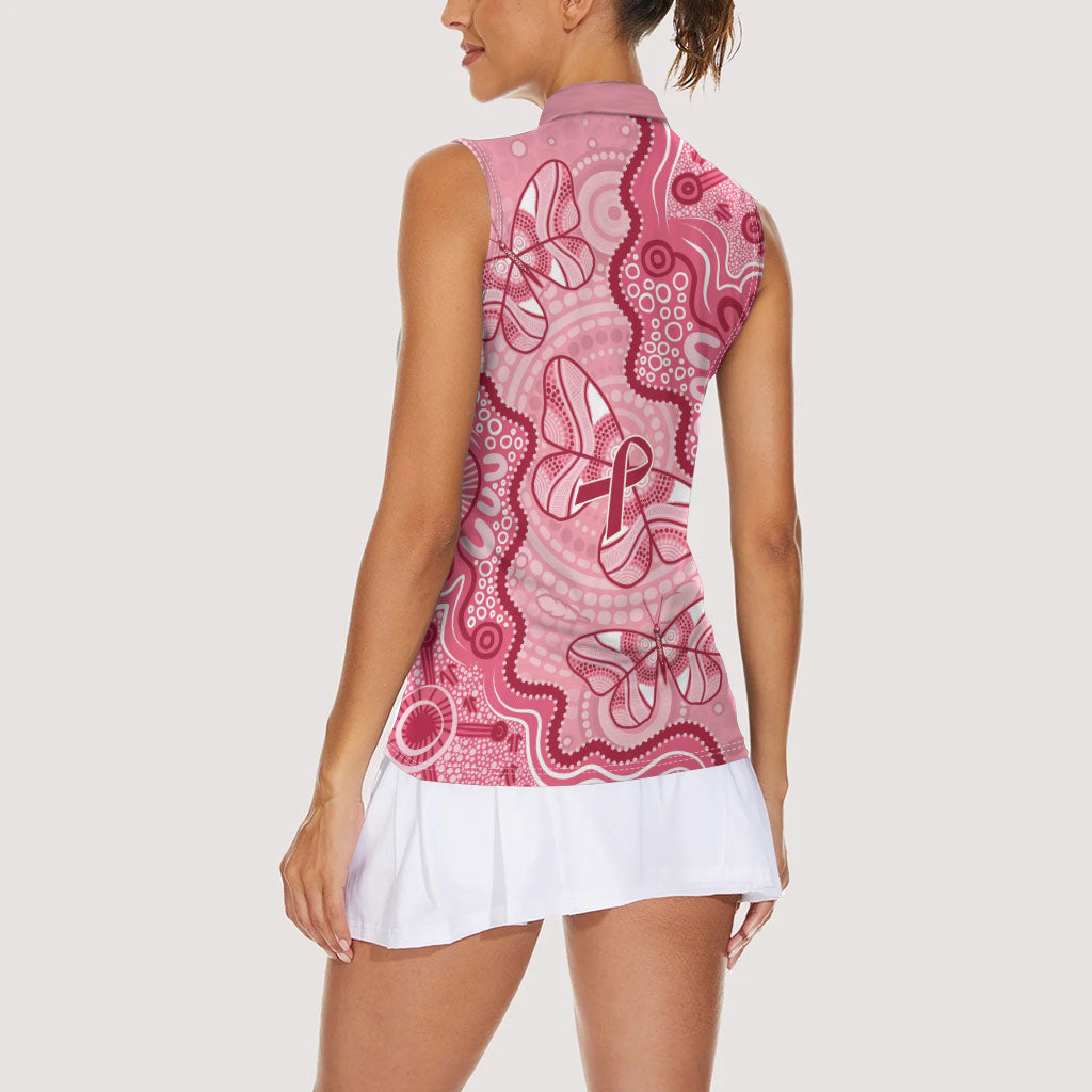 Australia Indigenous Mother's Day Women Sleeveless Polo Shirt Breast Cancer Survivor
