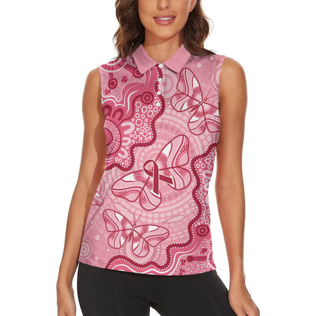 Australia Indigenous Mother's Day Women Sleeveless Polo Shirt Breast Cancer Survivor