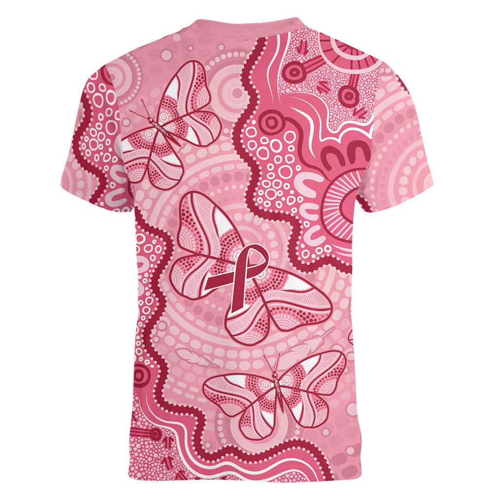 Australia Indigenous Mother's Day Women V-Neck T-Shirt Breast Cancer Survivor