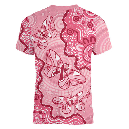 Australia Indigenous Mother's Day Women V-Neck T-Shirt Breast Cancer Survivor