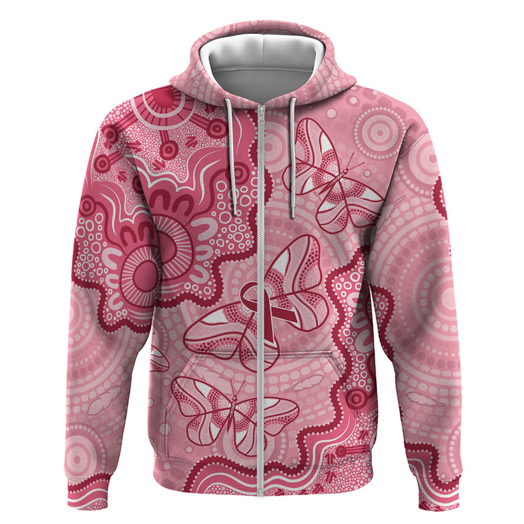 Australia Indigenous Mother's Day Zip Hoodie Breast Cancer Survivor