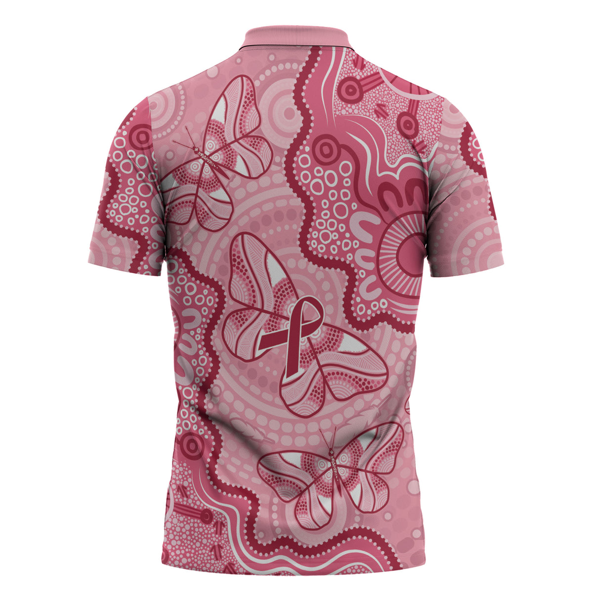 Australia Indigenous Mother's Day Zipper Polo Shirt Breast Cancer Survivor