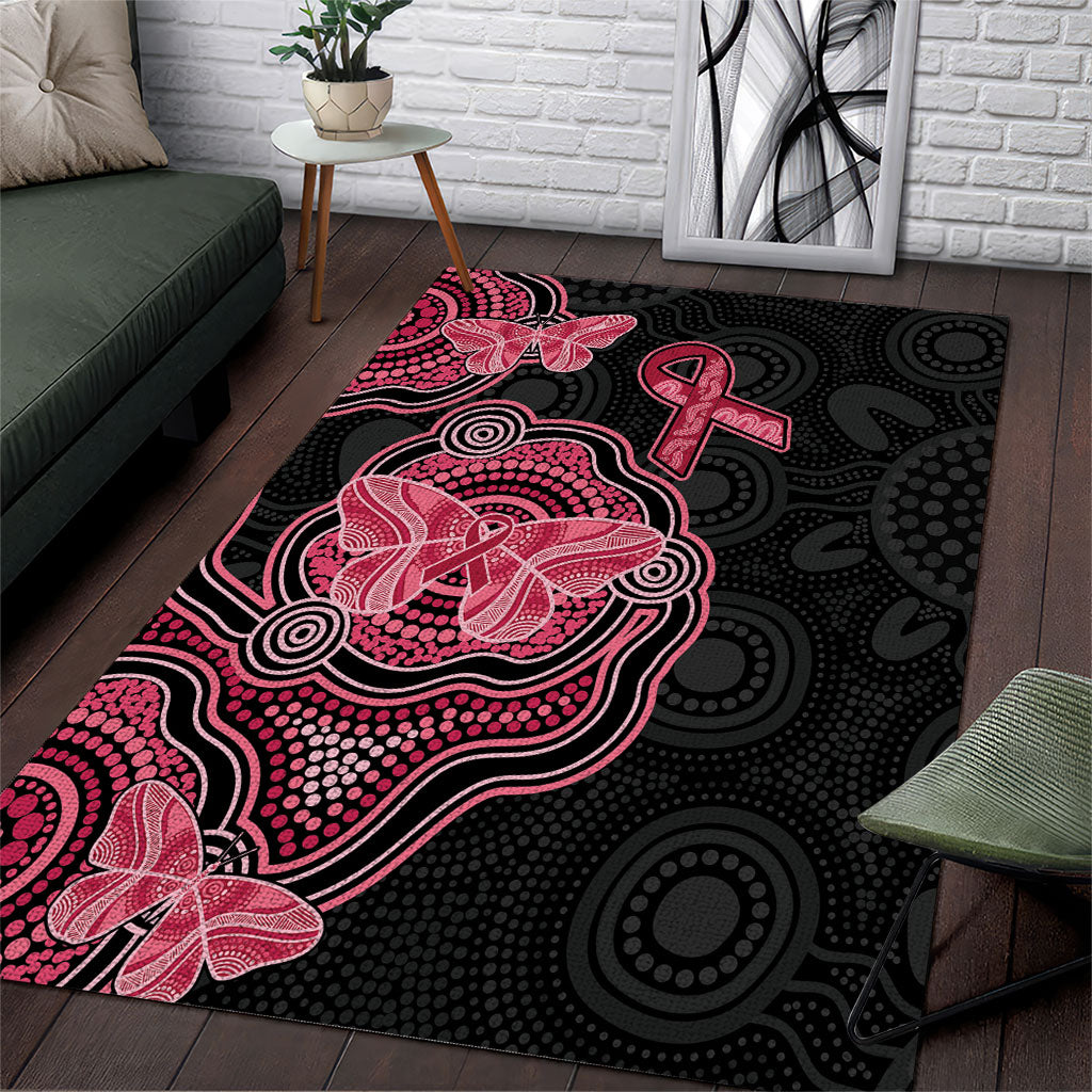 Australia Indigenous Mother's Day Area Rug Aboriginal Breast Cancer Ribbon