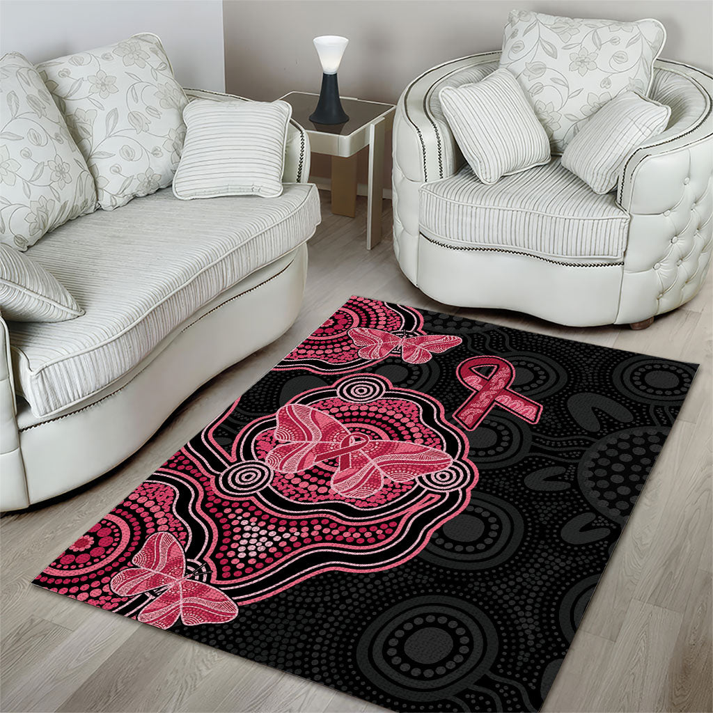 Australia Indigenous Mother's Day Area Rug Aboriginal Breast Cancer Ribbon